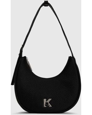 KL Jeans K Logo Half Moon Bag - Black