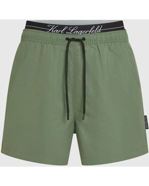 KARL LAGERFELD Double Waistband Boardshorts - Green