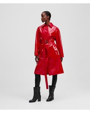 Karl Lagerfeld Coated Trench Coat - Red