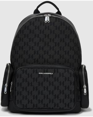KARL LAGERFELD K/Monogram Jacquard-Rucksack, Herren, Größe - Schwarz
