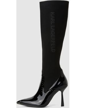 KARL LAGERFELD Pandara Tall Studded Boots - Black