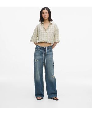 KL Jeans Distressed Mid-Rise Relaxed Jeans - Blue