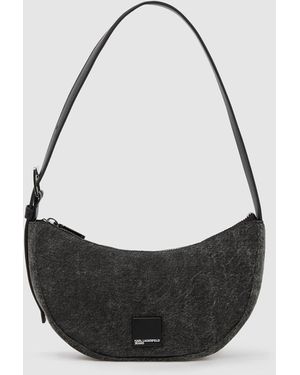 KL Jeans Denim Moon Shoulder Bag - Black