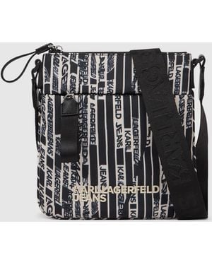 KL Jeans Sac À Bandoulière En Nylon Avec Logo Linéaire, Homme, Taille - Noir