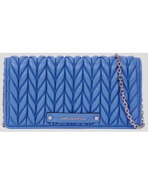 Karl Lagerfeld K/Weave Crossbody-Geldbörse, Frau, Größe - Blau