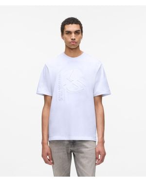 KL Jeans T-Shirt Mit Monogramm-Prägung - Weiß