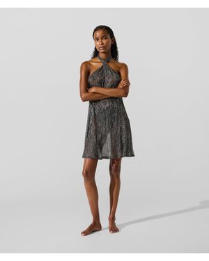 KARL LAGERFELD Metallic Beach Dress - Black