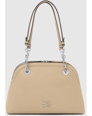 KARL LAGERFELD K/Autograph Medium Bowling Bag - Natural