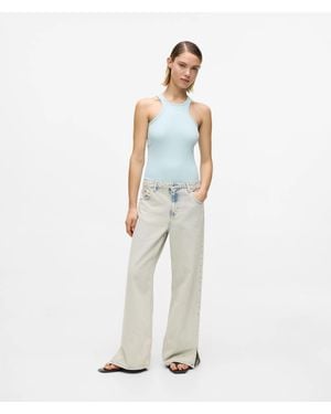 KL Jeans Split-Hem Mid-Rise Relaxed Jeans - White