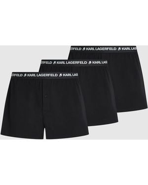 KARL LAGERFELD Jersey Boxer Shorts – 3-Pack - Black