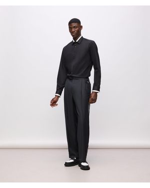 KARL LAGERFELD Kl Studio Contrast Piping Trousers - Black