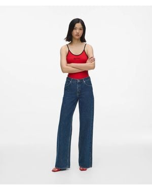KL Jeans Split-Hem Mid-Rise Relaxed Jeans - Blue