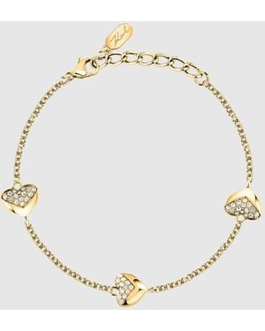 KARL LAGERFELD Multiple Heart Charm Bracelet - Metallic