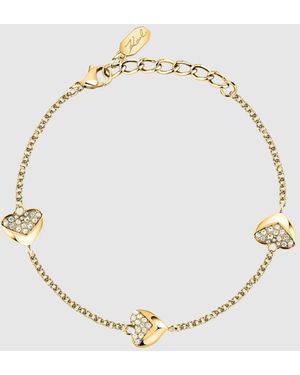 KARL LAGERFELD Multiple Heart Charm Bracelet - Metallic