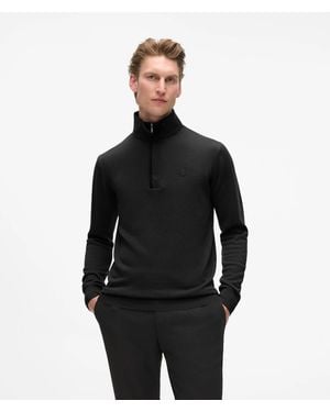 KARL LAGERFELD Pull En Laine À Demi-Zip, Homme, Taille - Noir