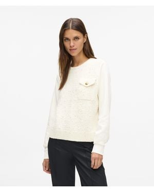 KARL LAGERFELD Bouclé Sweatshirt - White