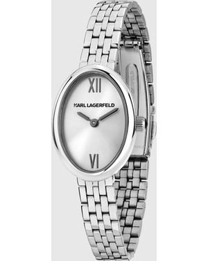 KARL LAGERFELD Oval Watch - White