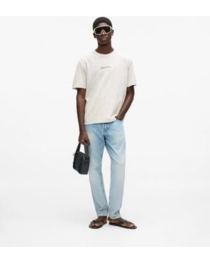 KL Jeans Vintage Wash Tapered Jeans - White