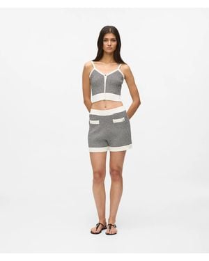 KARL LAGERFELD Ikon Striped Knit Shorts - White