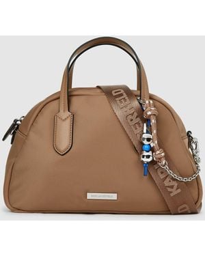 Karl Lagerfeld Ikon Nylon Bowling Bag - Brown