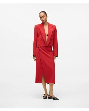 KARL LAGERFELD Jupe Portefeuille Ajustée, Femme, Taille - Rouge