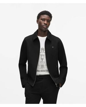 KARL LAGERFELD Zip-Up Punto Jacket - Black