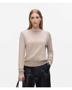 KARL LAGERFELD Cashmere Crew Neck Jumper - Natural