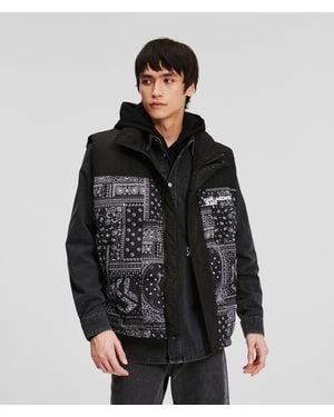 KL Jeans Doudoune Sans Manches Blocs De Couleurs - Noir