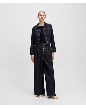 Karl Lagerfeld Button-fly Wide-leg Jeans - Blue