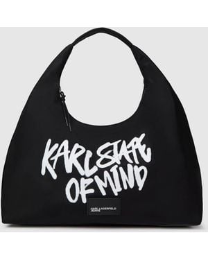KL Jeans Slouchy Karl Quote Tote Bag - Black