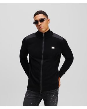Karl Lagerfeld Zip-up Knitted Jacket - Black