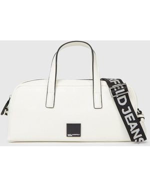 KL Jeans Box Logo Bowling Bag - Natural