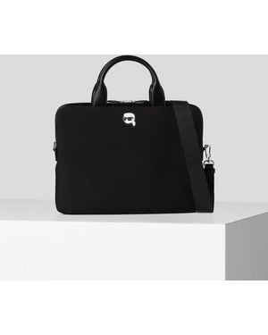 Karl Lagerfeld Ikon Nylon Laptop Bag - Black