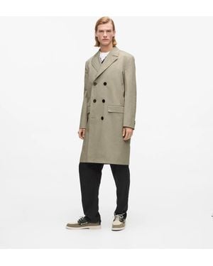 KARL LAGERFELD Double Breasted Overcoat - Natural