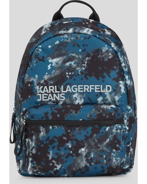 Karl Lagerfeld Digital Print Nylon Backpack - Bleu