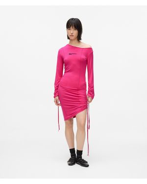 KL Jeans Off-Shoulder Drawstring Dress - Pink