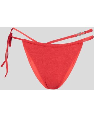 Karl Lagerfeld Bas De Bikini Tanga Texturé - Rouge