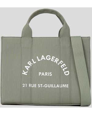 Karl Lagerfeld Cabas Carré De Taille Moyenne Rue St-guillaume - Vert
