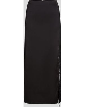 Karl Lagerfeld Satin Maxi Skirt - Black