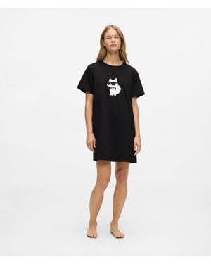 KARL LAGERFELD Ikon Rhinestone Pyjama Dress - Black