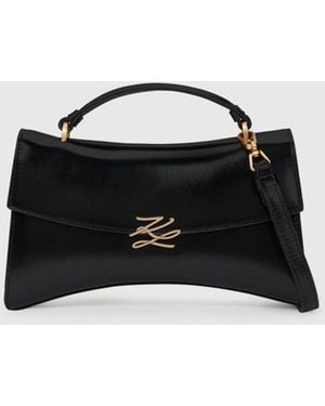 KARL LAGERFELD K/Autograph Twist Top Handle Bag - Black