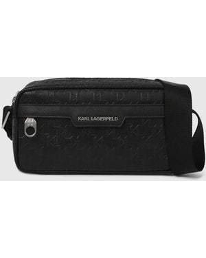KARL LAGERFELD K/Monogram Perforated Crossbody Bag - Black