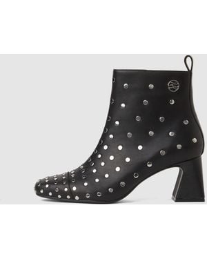 KARL LAGERFELD Beata Studded Ankle Boots - Black