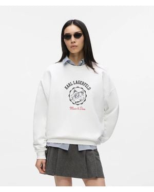 KARL LAGERFELD Ikon Choupette Muse Sweatshirt - White