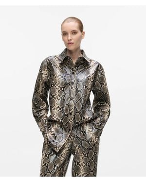 KARL LAGERFELD Faux-Python Overshirt - Grey