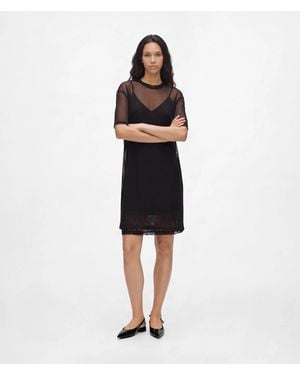 KL Jeans Mehrlagiges, Transparentes Kleid Aus Mesh, Damen, Größe - Schwarz