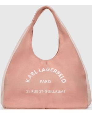 KARL LAGERFELD Rue St-Guillaume Mesh Hobo Bag - Pink