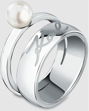 KARL LAGERFELD Signature Stacked Ring - Metallic