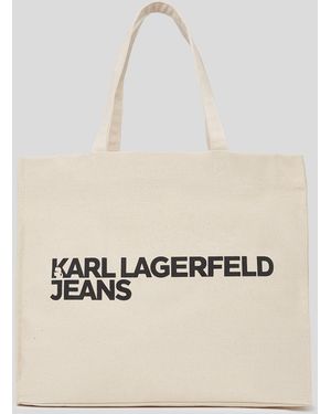 KL Jeans Logo Canvas Shopper - Natural