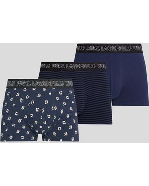 Karl Lagerfeld Ikon Boxershorts – 3Er-Set, Mann, Größe - Blau